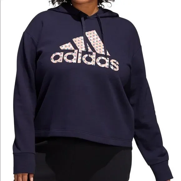ADIDAS Plus Size Dot-Print  Logo Hooded SweatShirt 4X - Picture 3 of 6